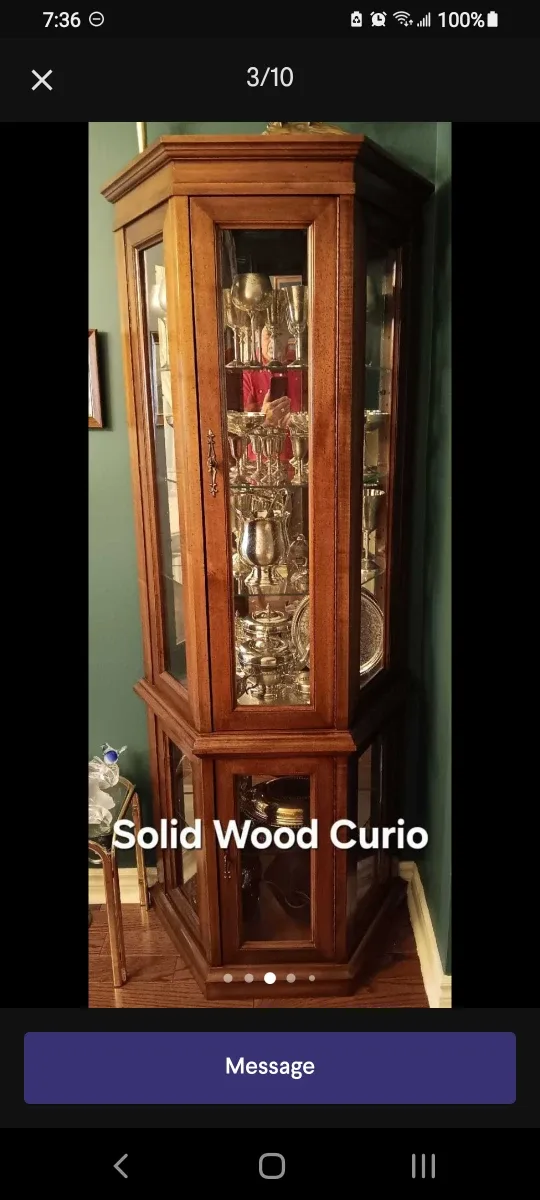 Kitchen table sets (2), dishes, curio cabinet image indicator(6)