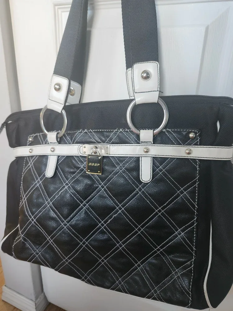 Bebe Sport Black Quilted Tote Bag