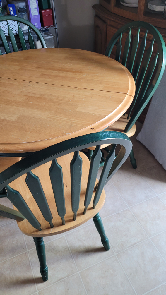 Round / Oval Wooden Dining Table with 5 Chairs - photo 4