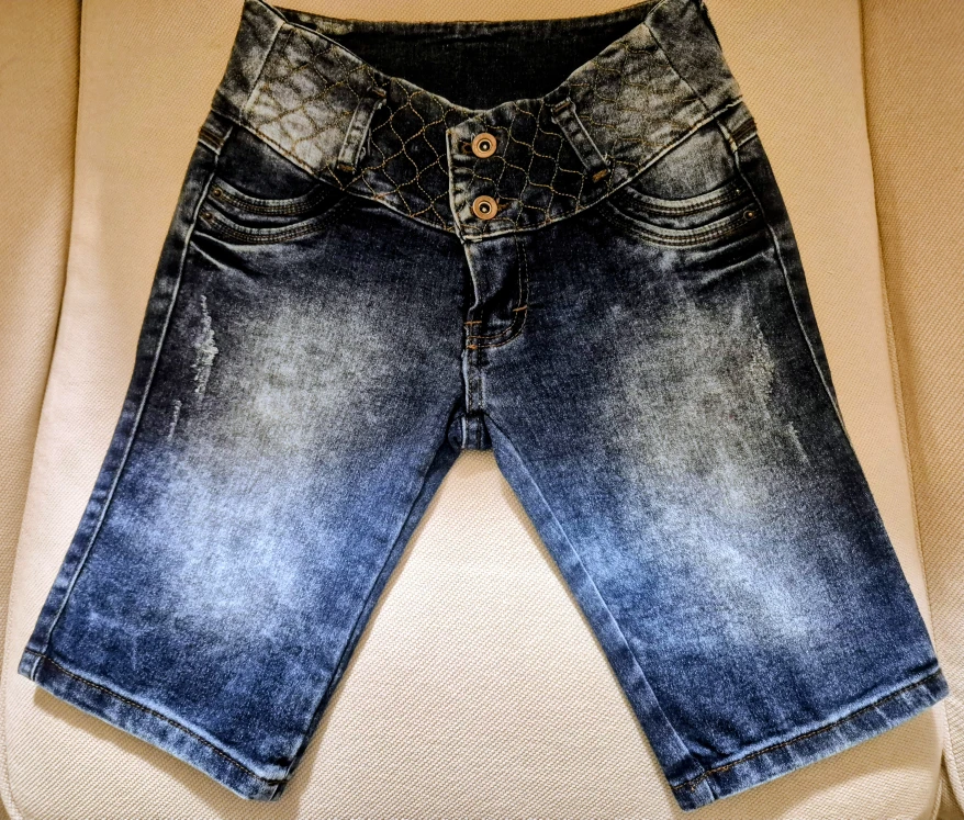 Modern blue denim shorts - photo 3