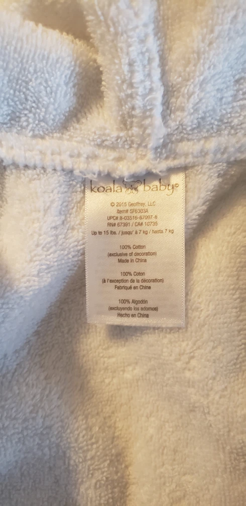 Koala Baby Hooded Bath Robe - Up to 15 lbs - photo 2