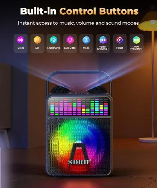 SDRD SD-512 Karaoke Speaker with Microphones - New🥕 image indicator(8)
