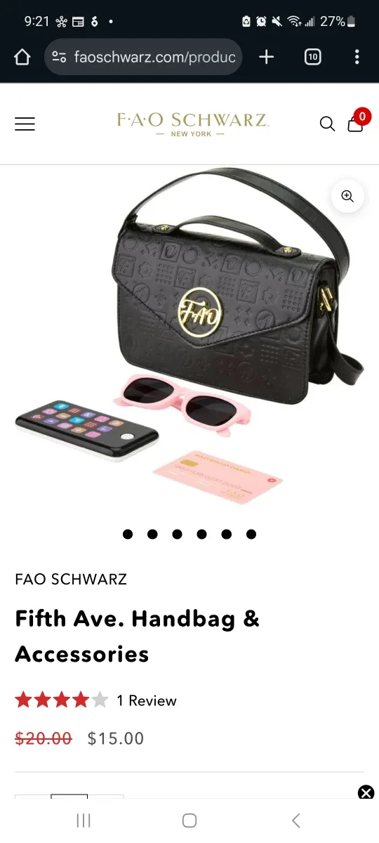 New FAO Schwarz Fifth Ave Kids Handbag