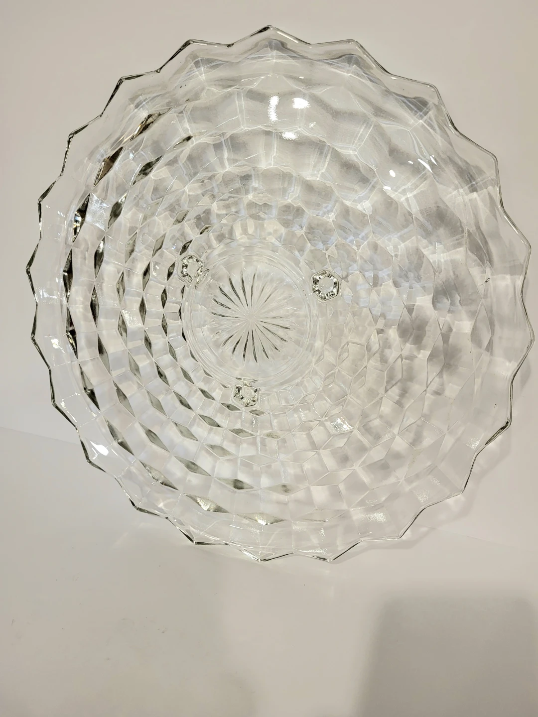 Vintage Clear Glass Cake, Serving Plate 12" - photo 2