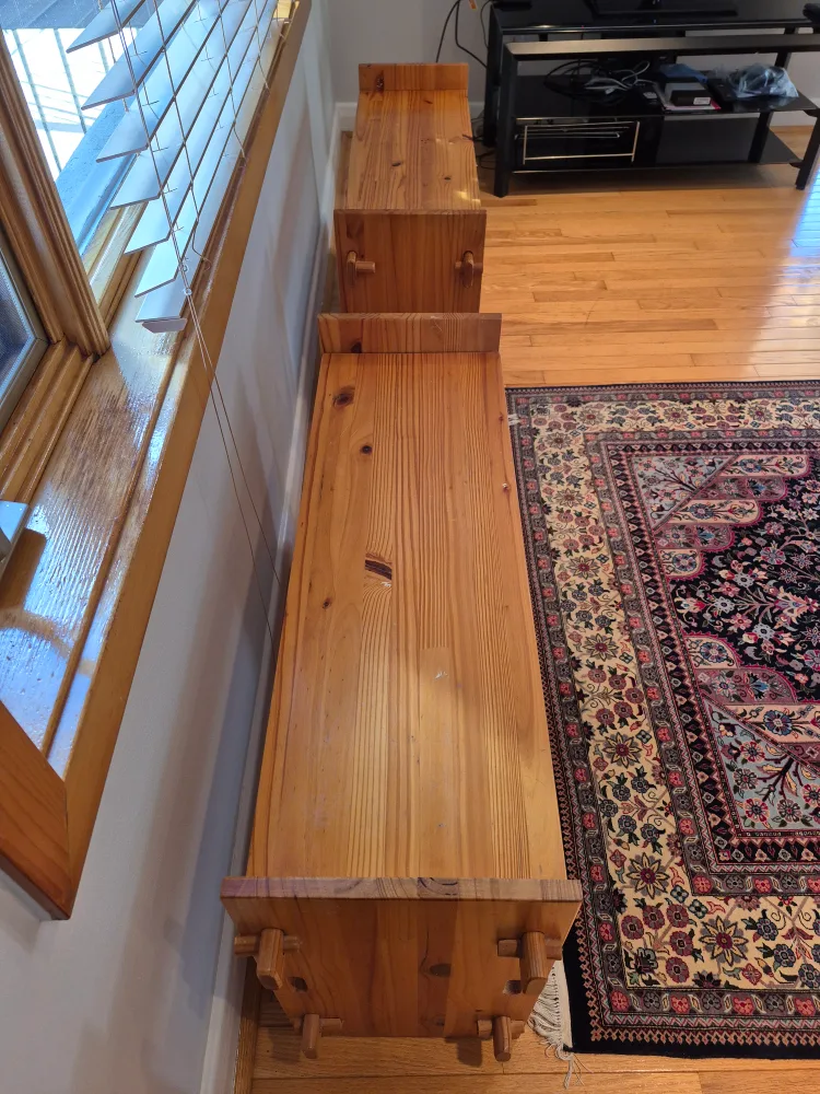 4 x Low Shelf Units, Artisan-Made, Solid Wood, Vintage image indicator(8)