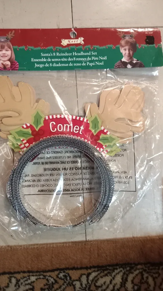 New Santa's 8 Reindeer Headband Set image indicator(2)
