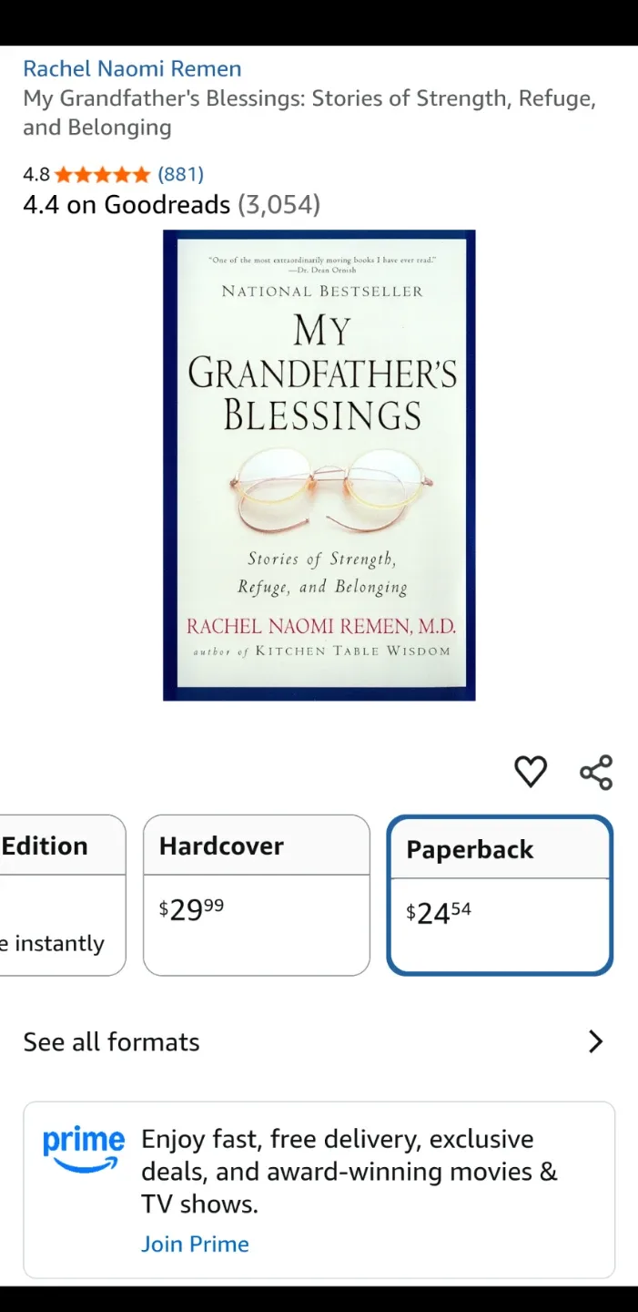 (national bestseller) My Grandfather's Blessings by Rachel Remen image indicator(3)
