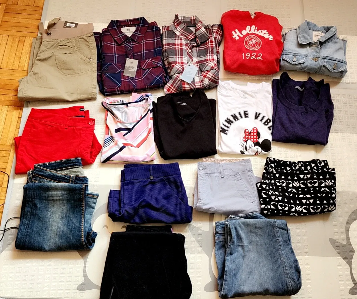 Mixed Clothing Lot - Shirts, Shorts, Jeans, Tops