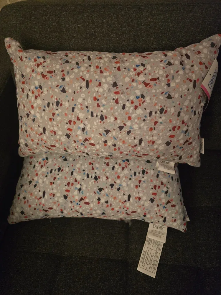 Canvas Terrazzo Recycled Lumbar Pillows- new