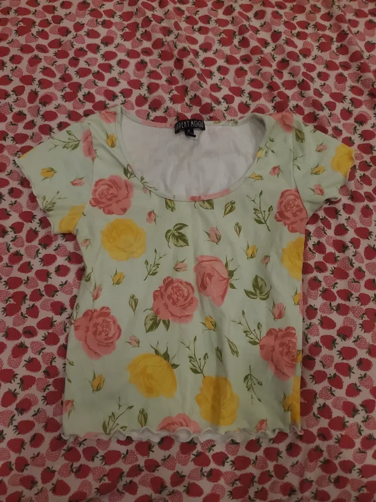 Current Mood Floral Crop Top - Womens Size S