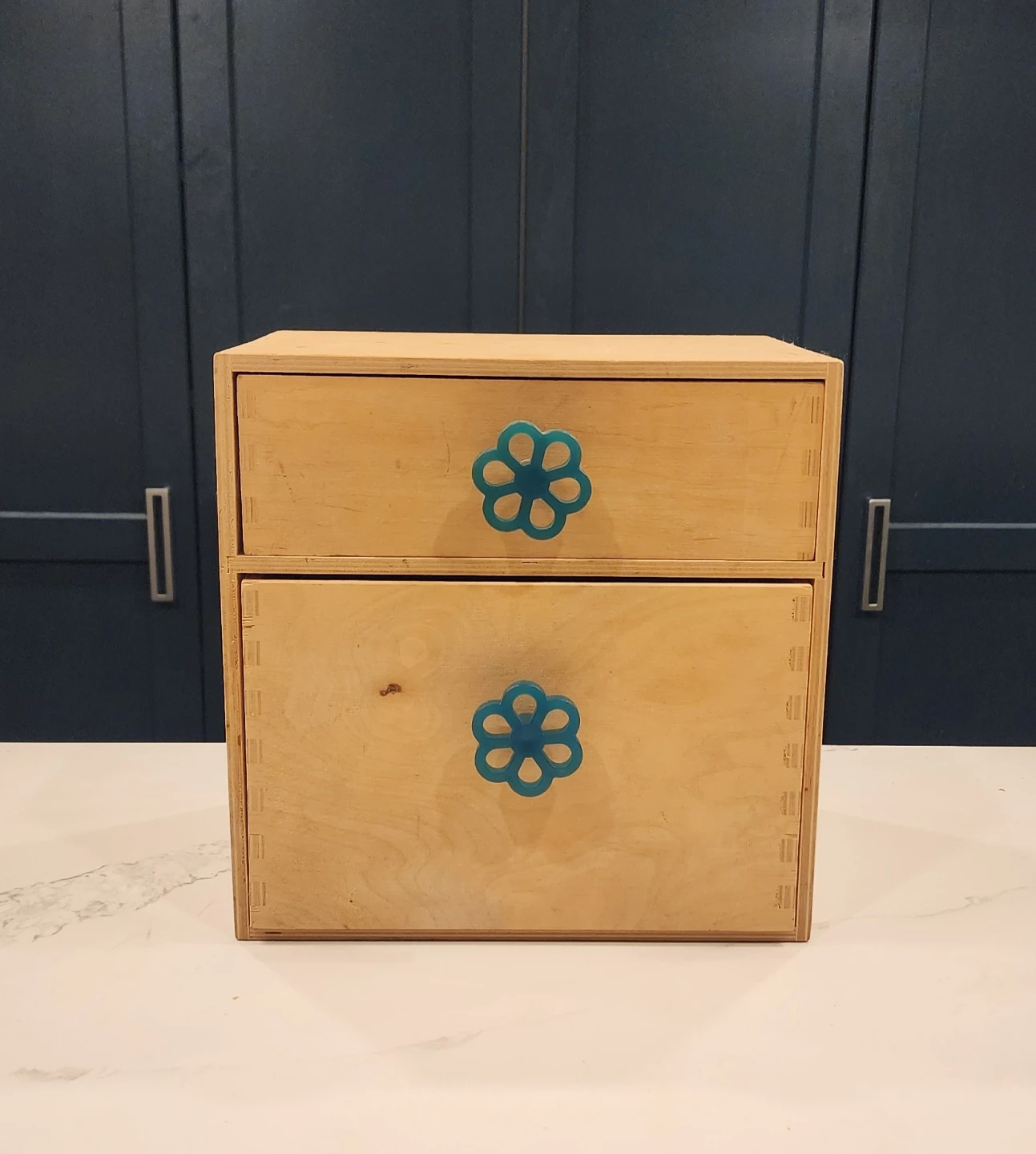 2 Drawer Wooden Storage Box