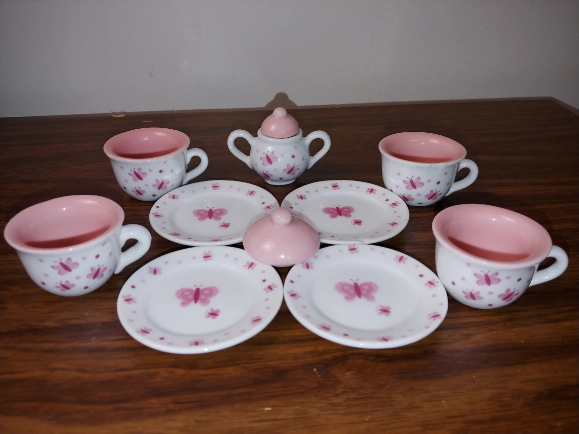 Pink Butterfly Porcelain Tea Set - photo 3