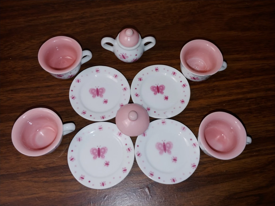 Pink Butterfly Porcelain Tea Set - photo 4