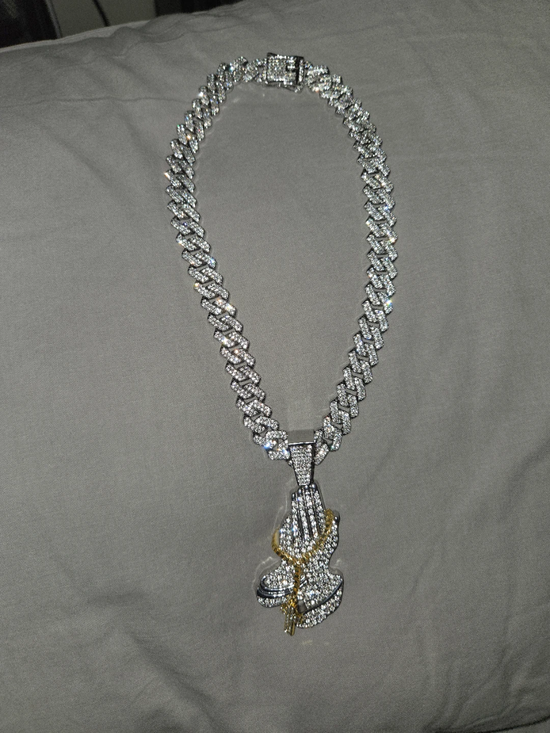Cuban Link Chain with Praying Hands Pendant - photo 5