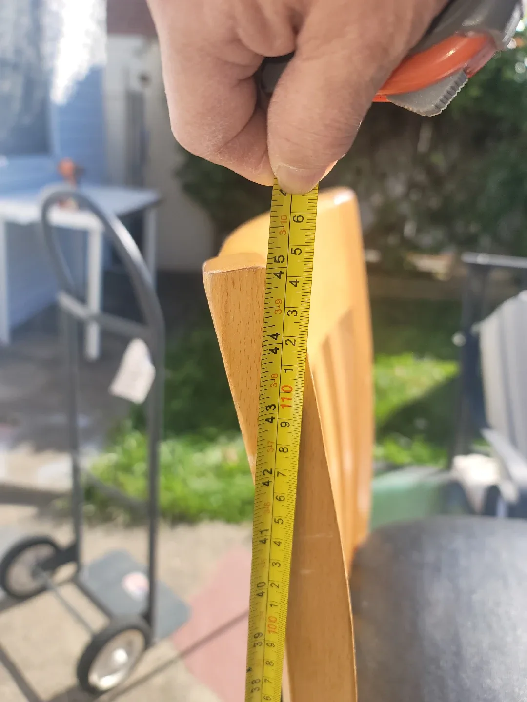 Wooden Bar Stool with Black Leather Seat - 44" Tall image indicator(3)