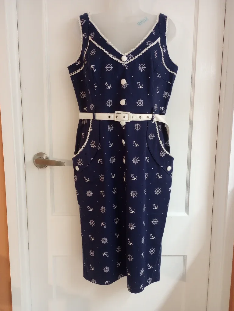 NWT Voodoo Vixen Pin-Up Rockabilly Sailor Dress