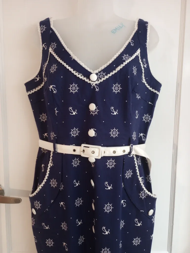 NWT Voodoo Vixen Pin-Up Rockabilly Sailor Dress image indicator(2)