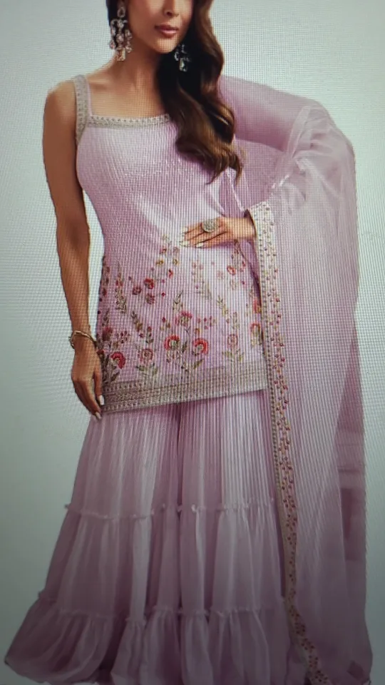 pink unstitched Kurt set