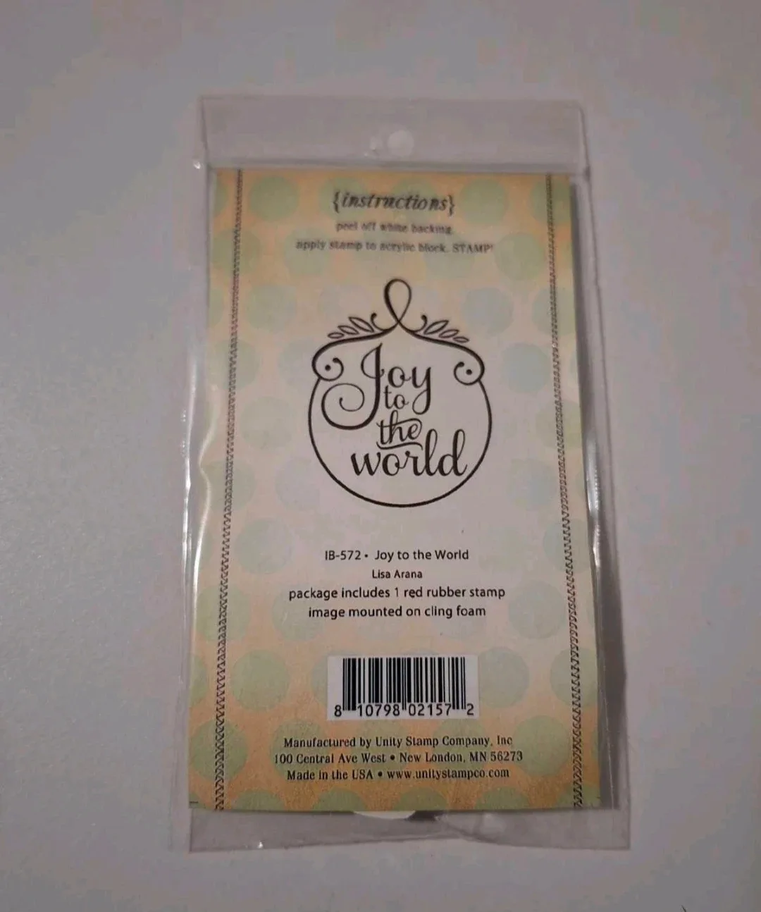 Unity Stamp Itty Bitty Joy to the World Rubber Stamp