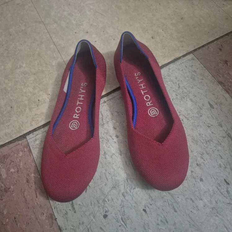 Rothys The Point Flats, Size 6, Red
