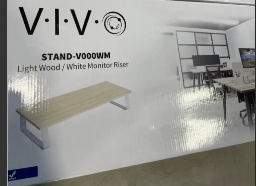 IN BOX Brand NEW VIVO STAND-V000WM Light Wood Monitor Riser thumbnail