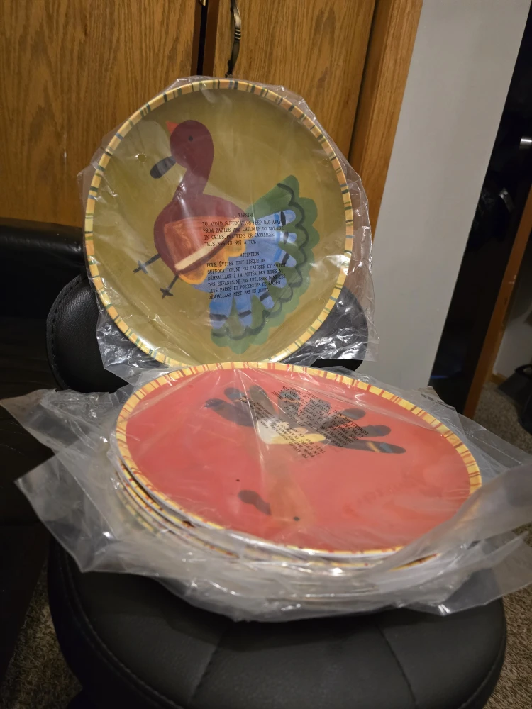 Turkey Print Decorative Plates set 8