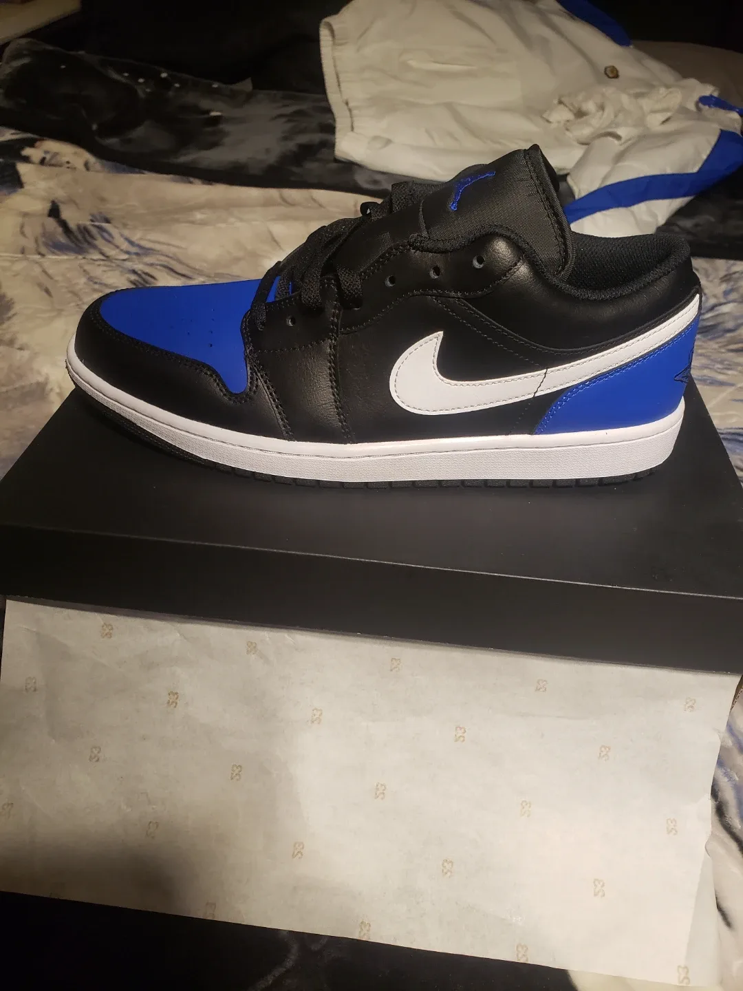 Nike Air Jordan 1 Low Black White Royal Blue Toe - Size Unknown