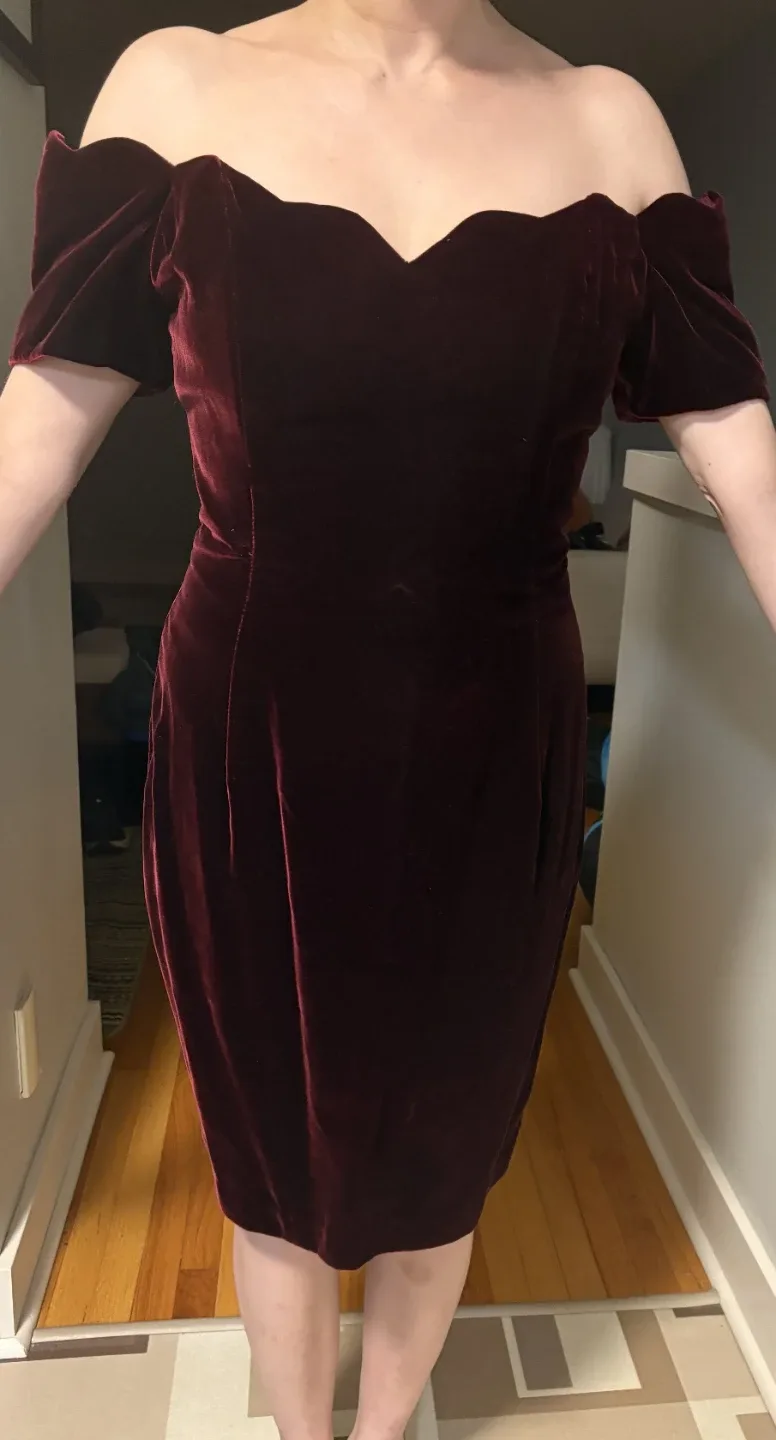 Burgundy Velvet Dress