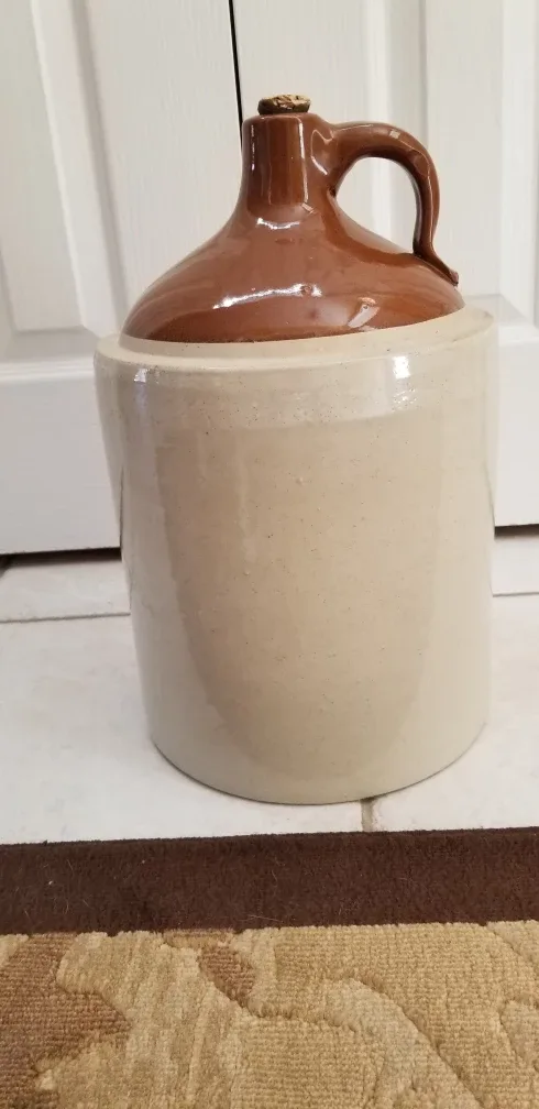 Vintage Stoneware Jug - Brown & Beige