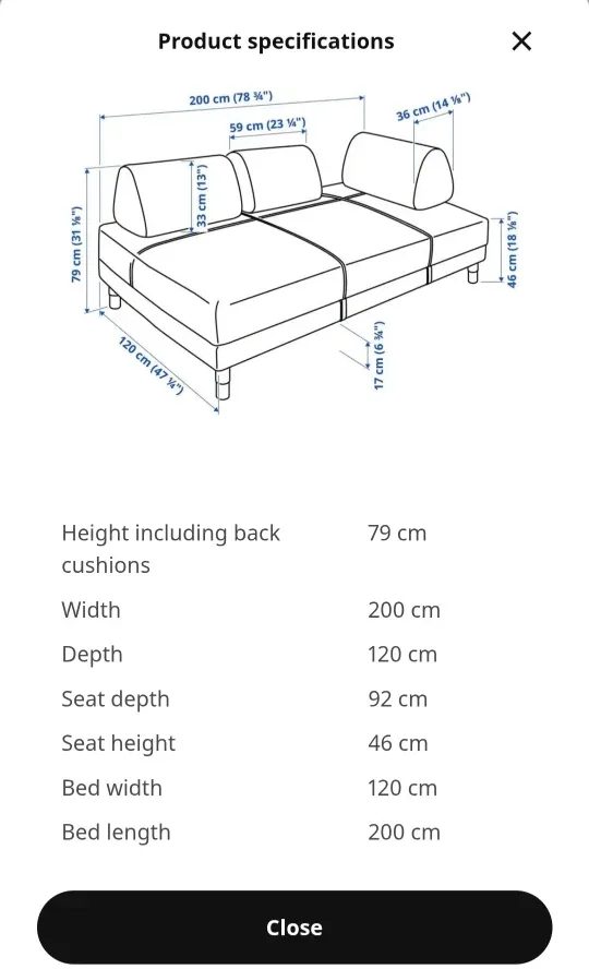 IKEA Daybed Sofa Bed - Dark Grey image indicator(2)