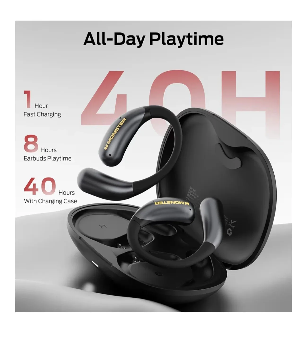 Monster Open Ear Bluetooth Headphones - Black image indicator(2)