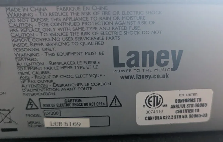 Laney LV200 Guitar Amplifier image indicator(2)
