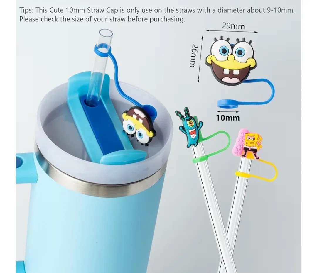 Spongebob Straw Covers, 10mm, New, 6 pcs image indicator(2)