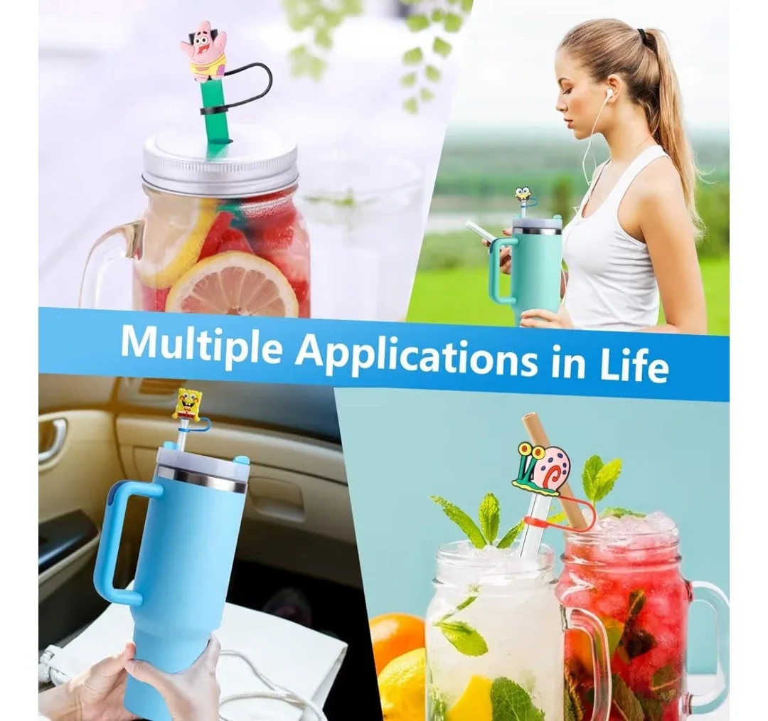 Spongebob Straw Covers, 10mm, New, 6 pcs image indicator(4)