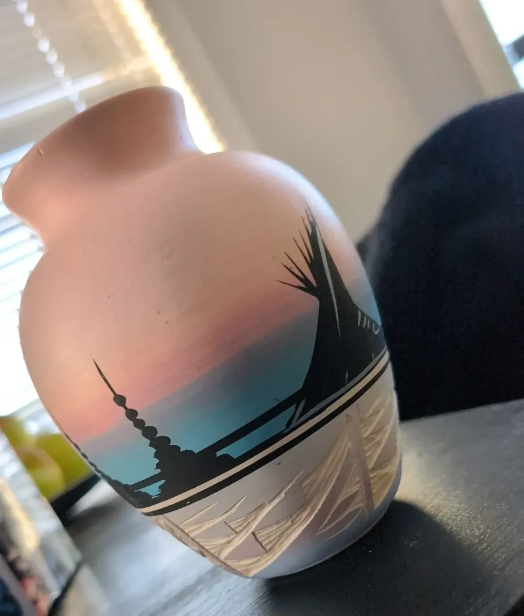 Vintage Navajo etched pottery Vase image indicator(3)