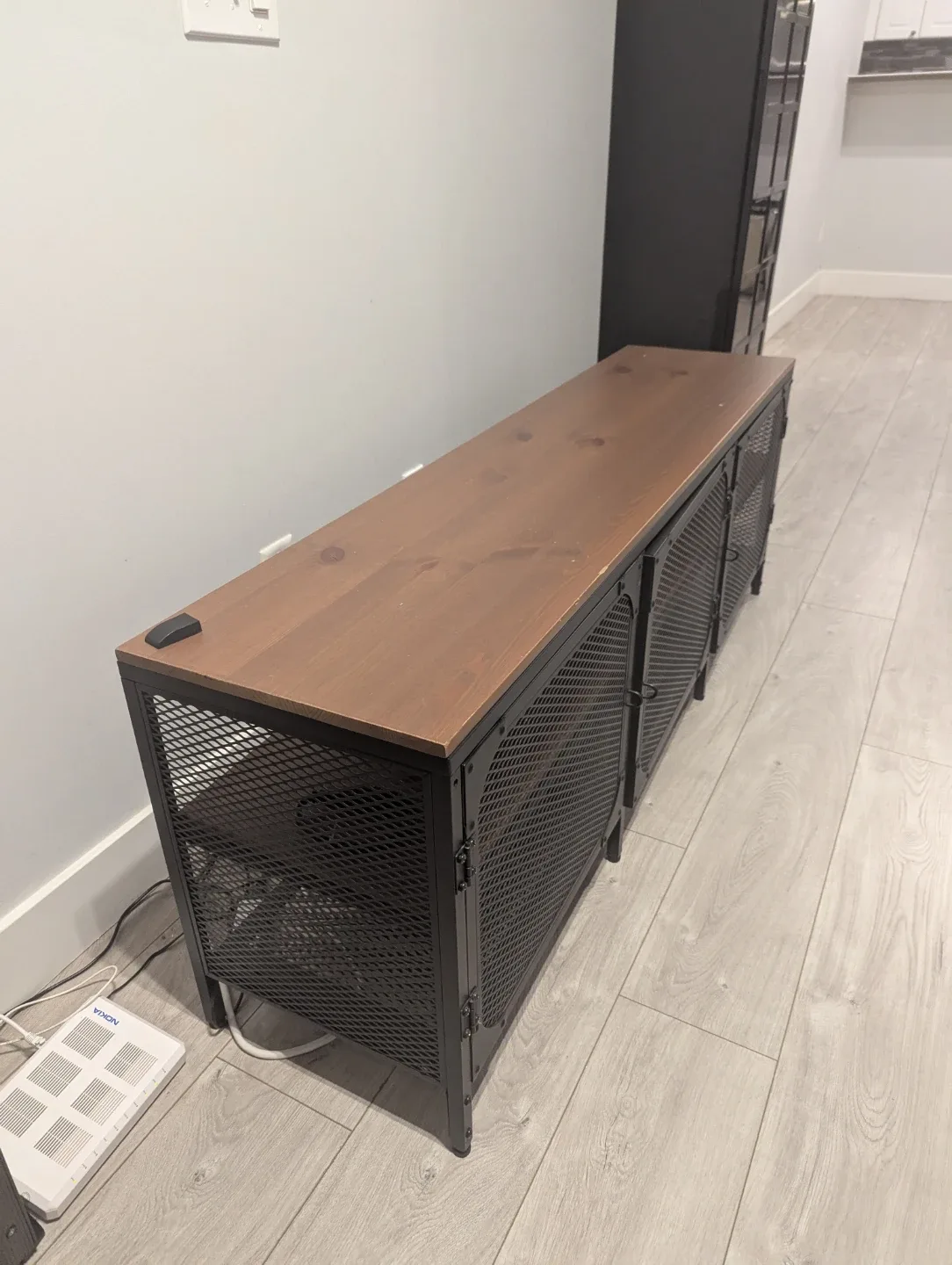 Ikea FJALLBO TV Bench -Black Metal & Wood TV Stand image indicator(7)