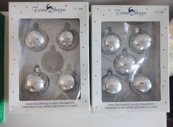 Vintage Silver Glass Ornaments