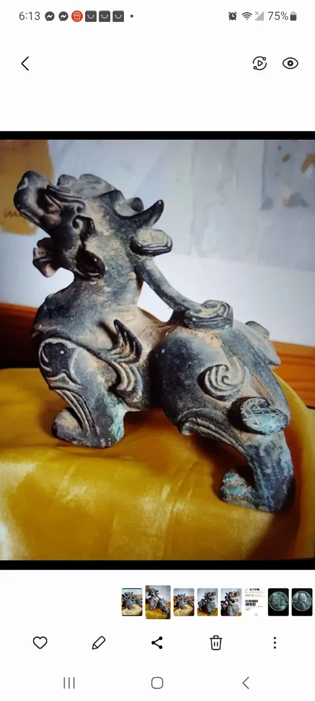 Very Rarer Antique Bronze Dragon Statue image indicator(6)