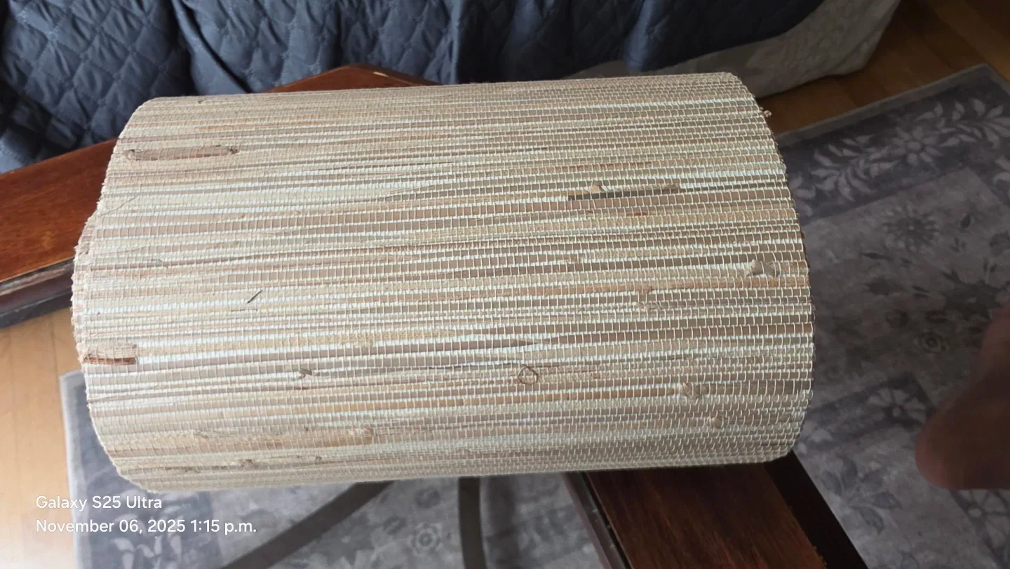 GO&SO Drum Lamp Shade - Yellow Straw Stripe image indicator(5)