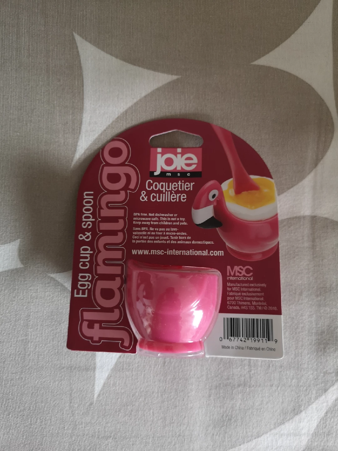 Joie Flamingo Egg Cup & Spoon - New - photo 2