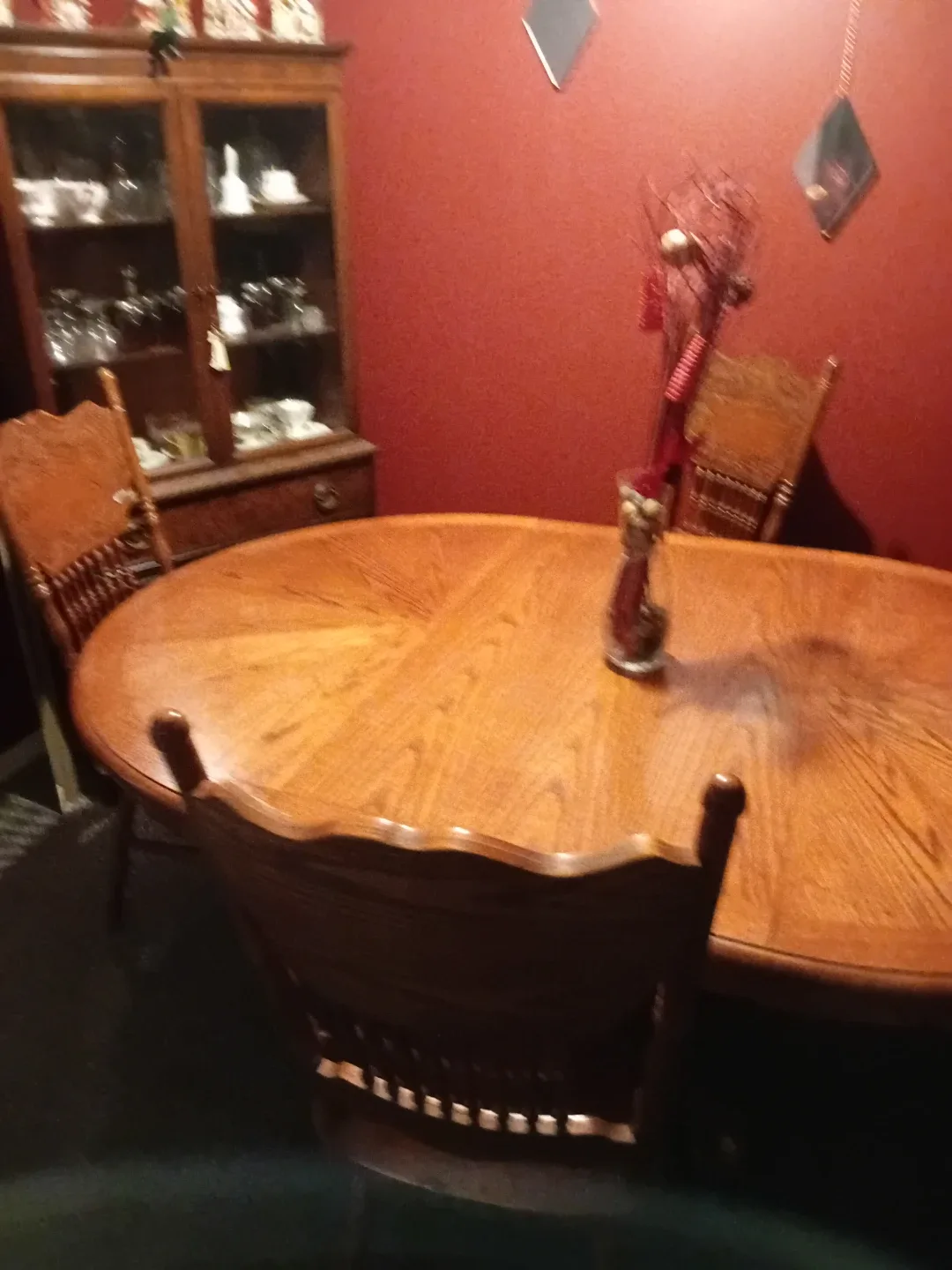 Oval Wooden Dining Table with Chairs image indicator(2)