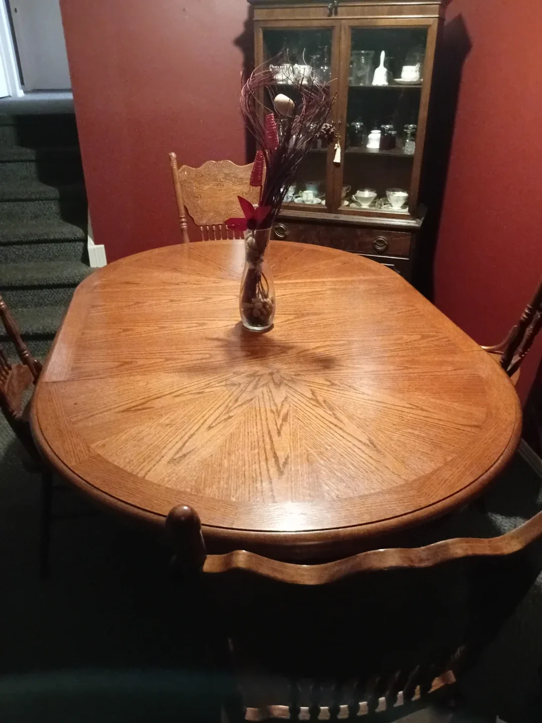 Oval Wooden Dining Table with Chairs image indicator(3)