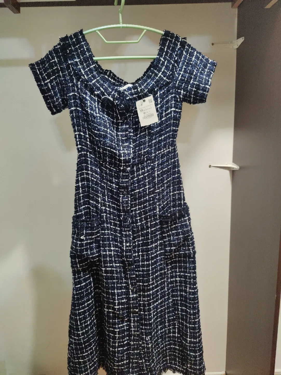 Zara Tweed Mini Dress - Size XS thumbnail
