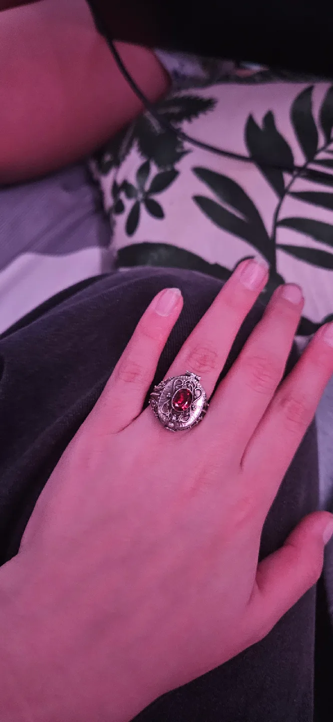 Vintage Silver Ring with Red Stone image indicator(2)