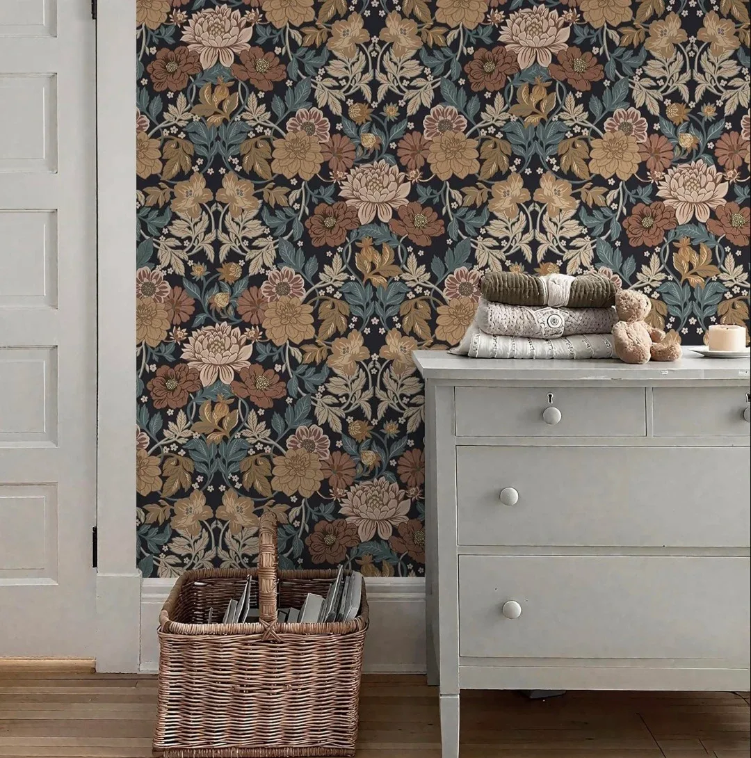 Peel and Stick Floral Vinyl Wallpaper 17.5"×78.7" image indicator(4)