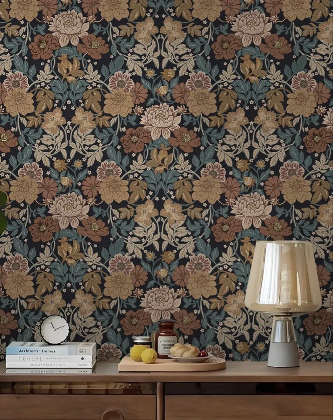 Peel and Stick Floral Vinyl Wallpaper 17.5"×78.7" image indicator(5)