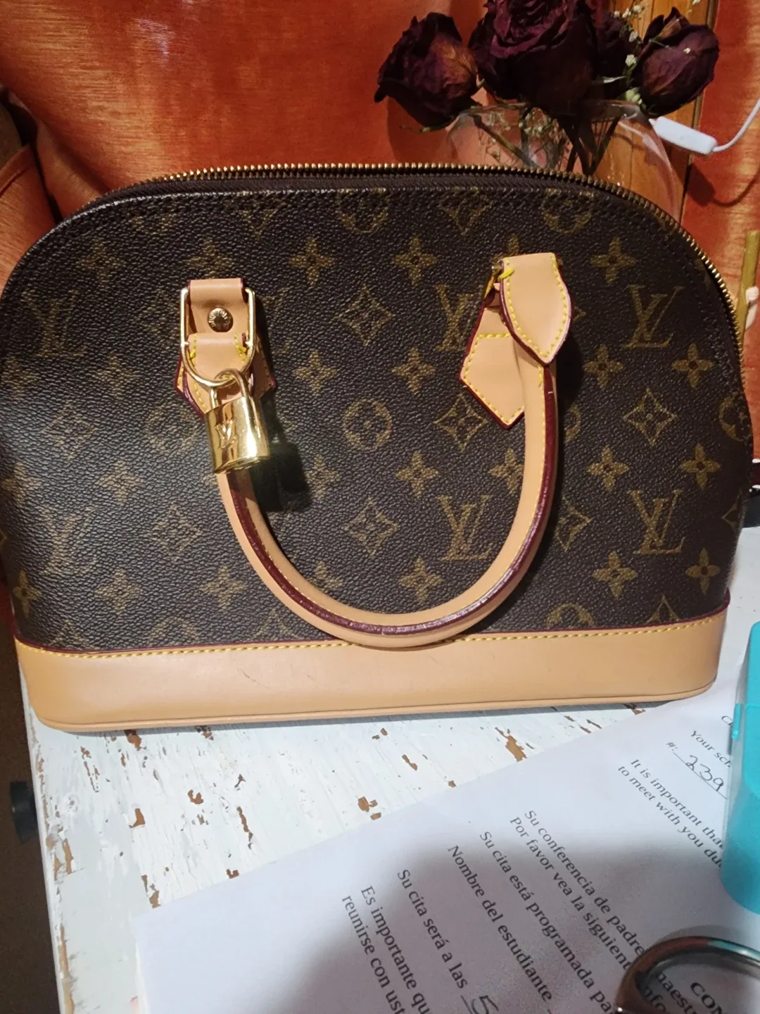 Louis Vuitton Alma Handbag Brown image indicator(8)