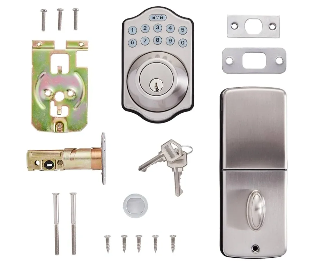 Amazon Basics Electronic Keypad Deadbolt Lock - Satin Nickel