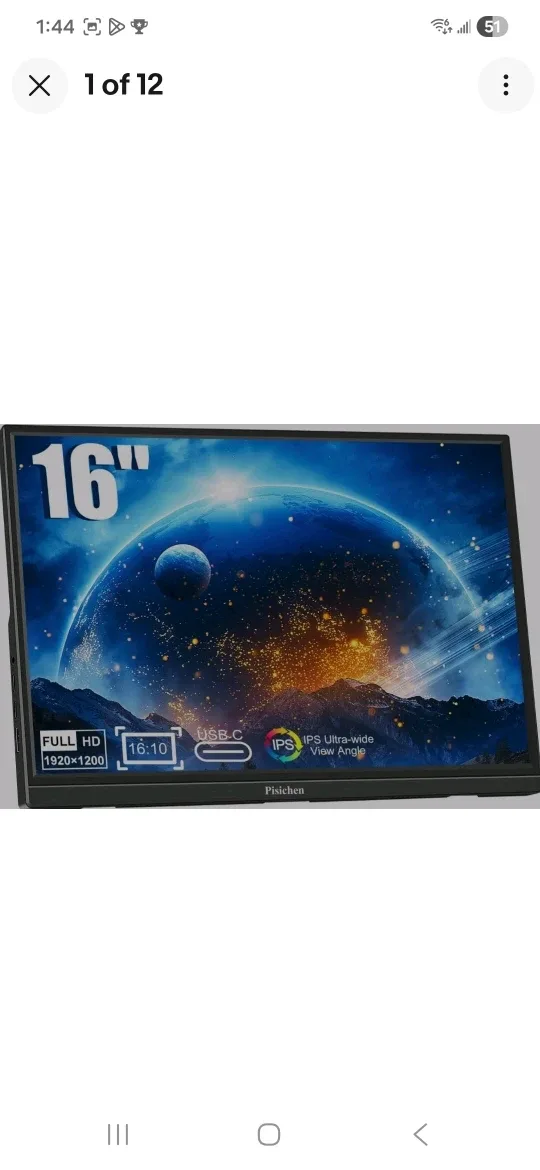 Pisichen Touchscreen Portable Monitor 16 Inch