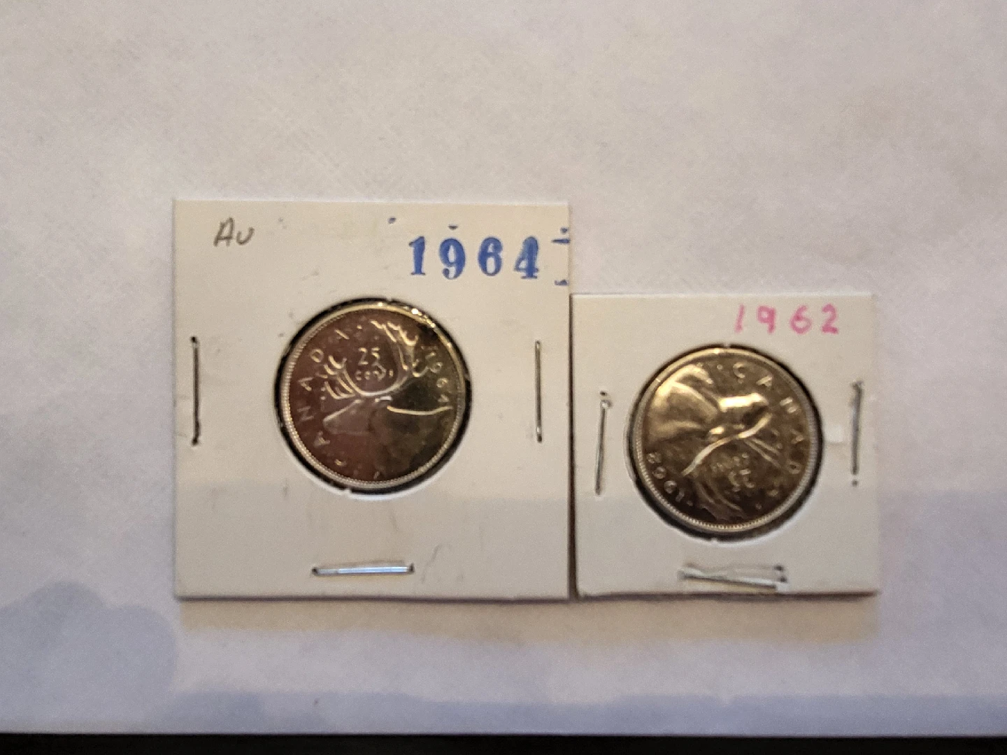 1964 & 1962 Vintage Canadian Quarter